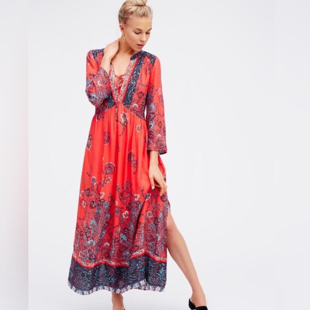 Free People “If Only You Knew” Boho Style Maxi Dress | Oversized Small
